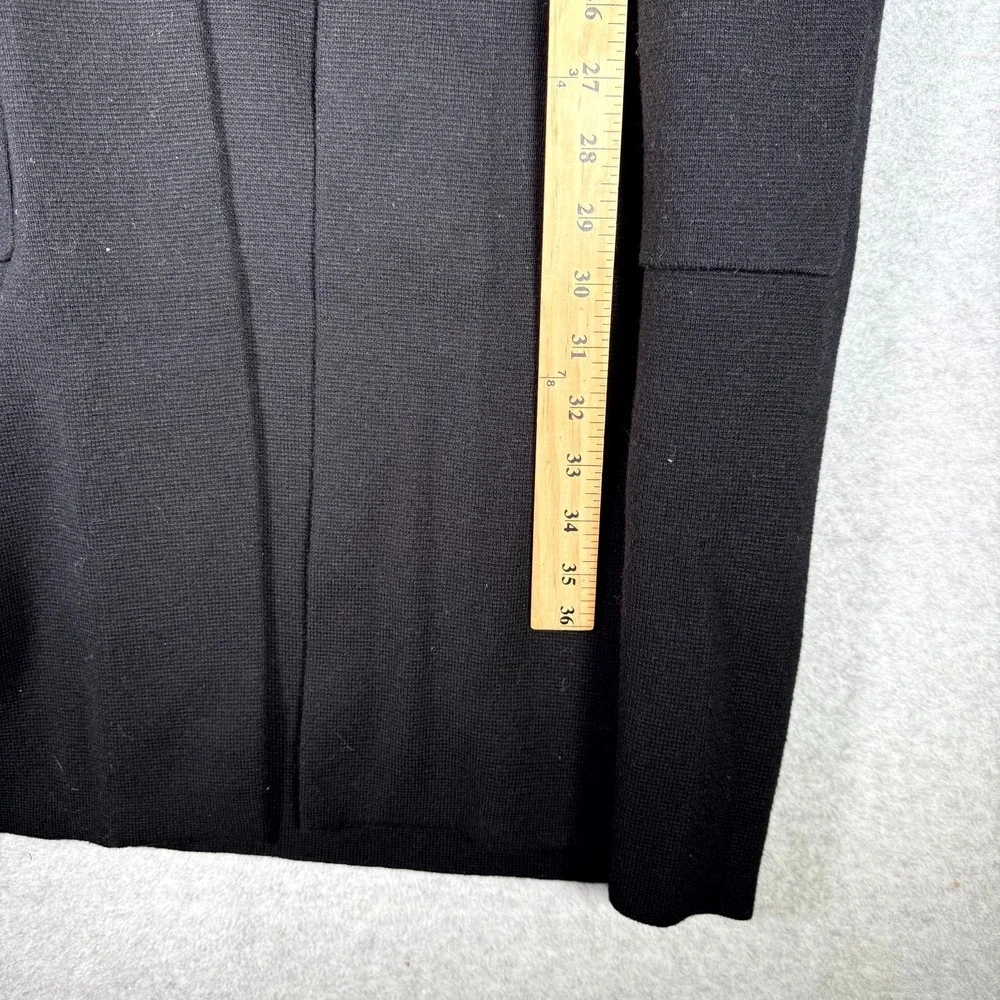 J.Crew Open Cardigan‎ Merino Wool Blend Womens XS Black Knitted Long Sleeve